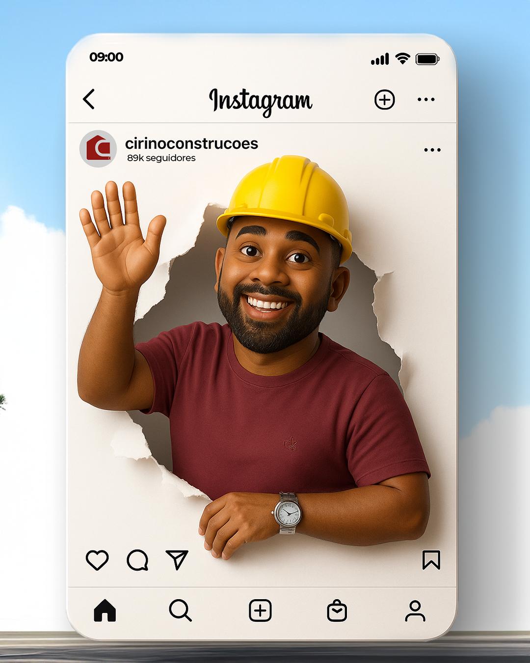 Post de instagram para o cliente Cirino Contruções criado pela Agência Oliver